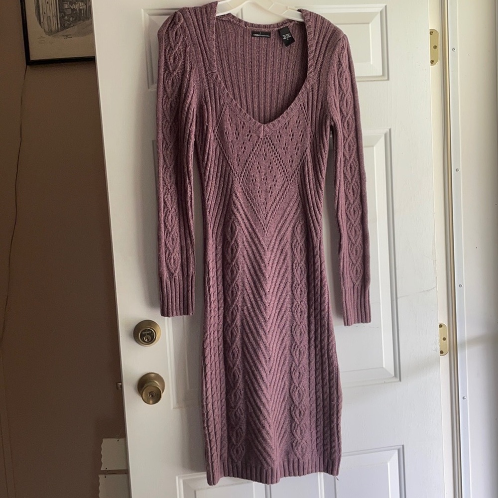 Moda International Light Purple Long Sweater Dress